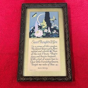 1926 “Sweet Thoughts of You” framed art & poem